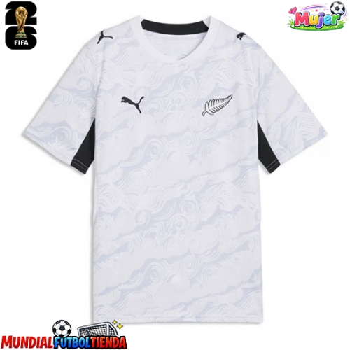 Camiseta Nueva Zelanda Segunda Equipación Replica Mundial 2026 para mujer mangas cortas